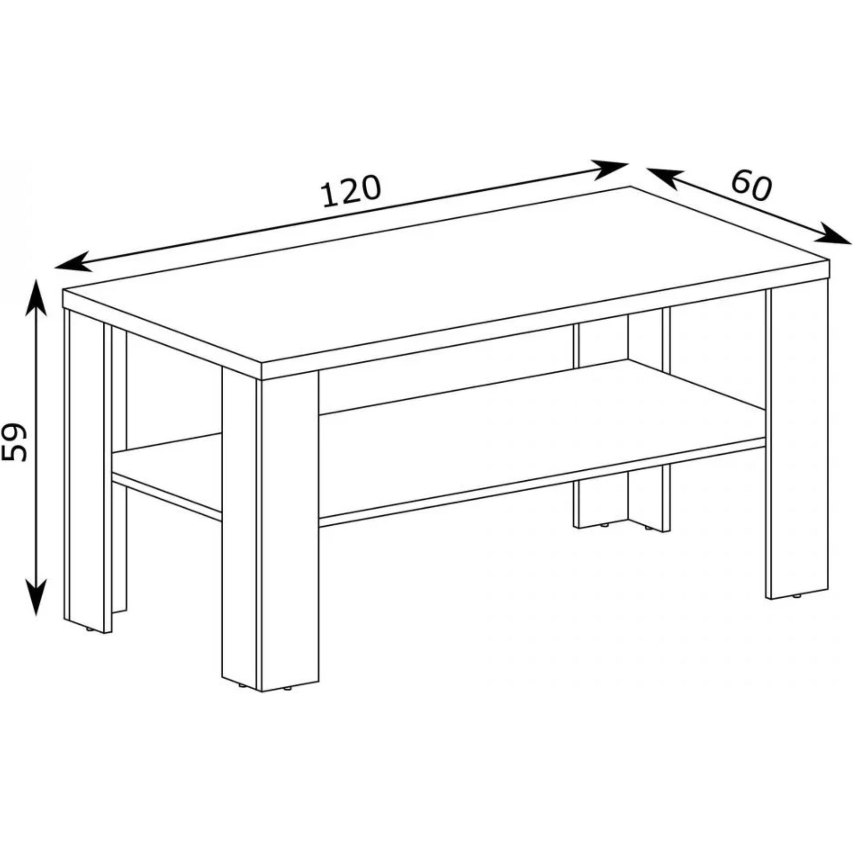 Thumbnail - Konsimo, Couchtisch + Beistelltisch, Vetis (120 x 59 x 60 cm)