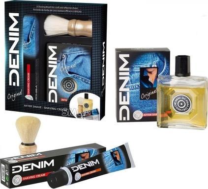 Actual product image Denim Original Shaving Set Aftershave Shaving Cream Shaving Brush (Aftershave spray pump)