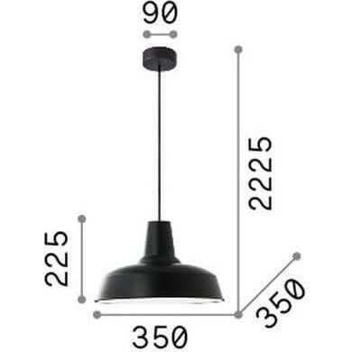 Thumbnail - Ideal lux, Pendelleuchte, MOBY Pendelleuchte E27 ⌀350mm dimmbar Weiss 102047 (E27)