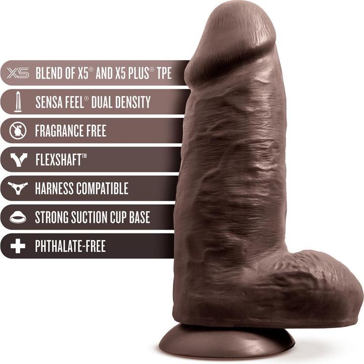 Produktbild Blush Au Naturel Chub - Realistic 10 Inch Sensa Feel Dual Density Dildo - 3" Thick FlexiShaft - Stra