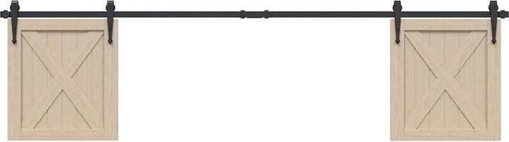 Produktbild vidaXL Schiebetürbeschlag Set für Schranktüren 200 cm Karbonstahl