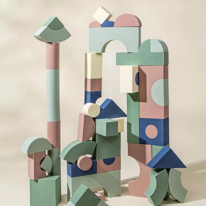 Actual product image Coco Village Foam Blocks – Open-Ended Play (52 pcs)