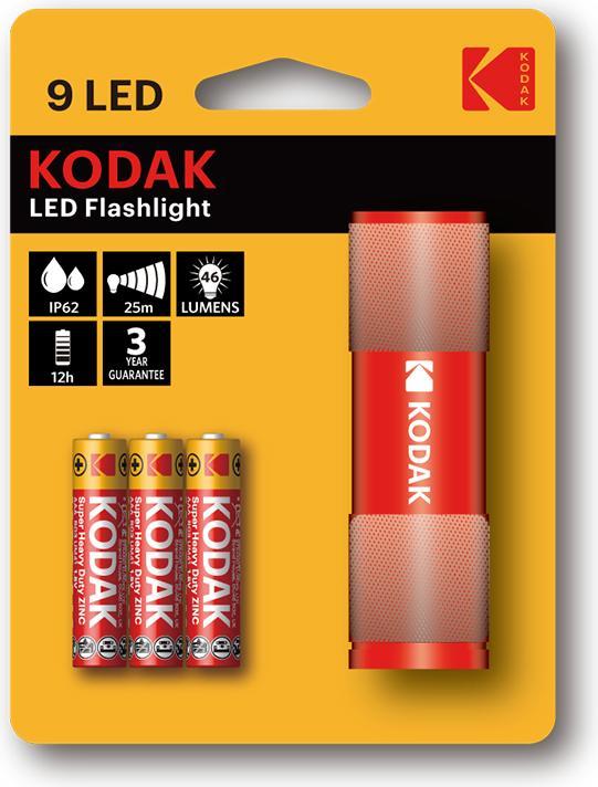 Actual product image Kodak 9-LED FLASHLIGHT RED + 3 AAA EHD (2.50 cm, 46 lm)