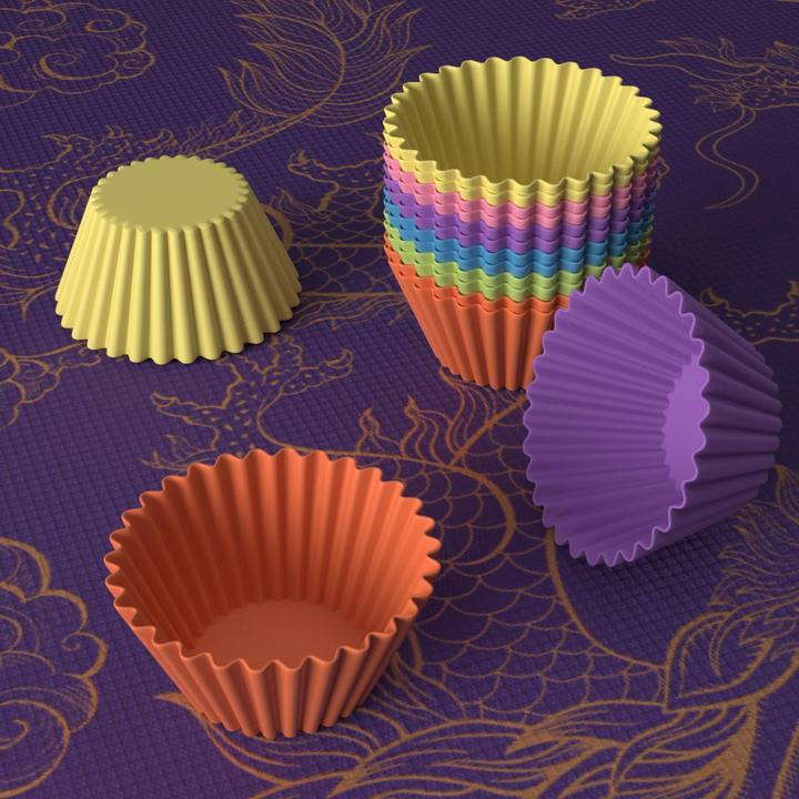 Produktbild Intirilife 12 Stück Silikon Muffinformen (4.50 cm)
