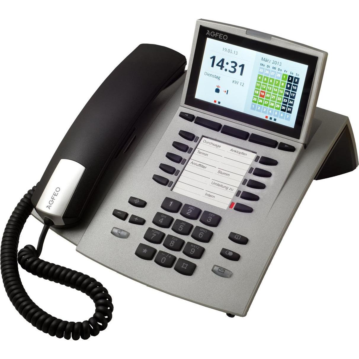 Agfeo ST 45 IP silber Anschluss über LAN an ein AS System mit FW grösser gleich 9.2 und ES System..., Telefon, Silber