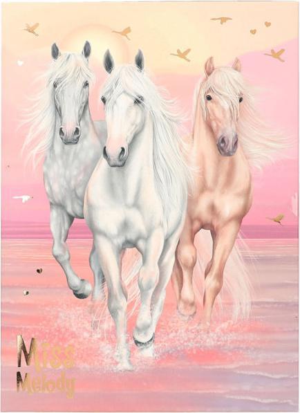 Magni 12380 Miss Melody Sundown Stationery Set in een map, met paardenmotieven en -patronen, i (1 Pcs.)