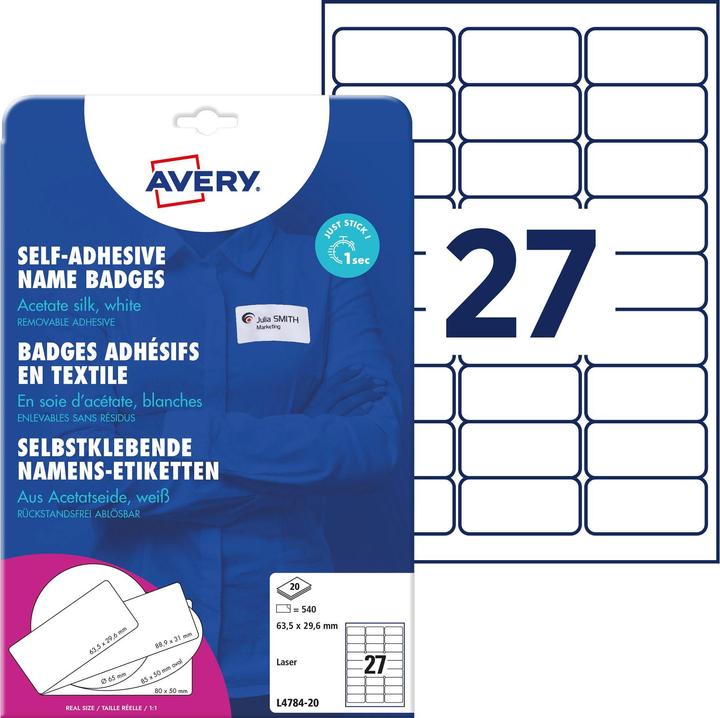 Actual product image Avery Name labels