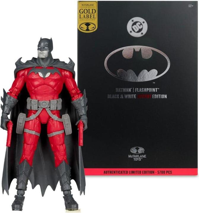 Produktbild McFarlane DC Multiverse Actionfigur Batman (Flashpoint) (Black & White Accent Edition) (Gold Label) 18 cm