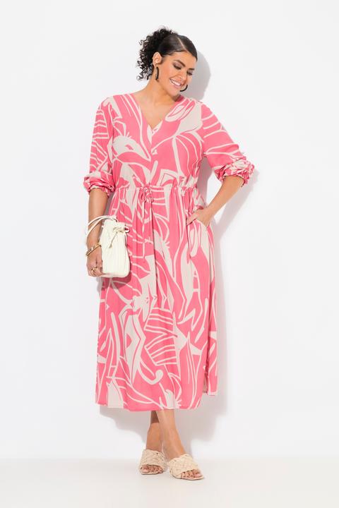 Actual product image Ulla Popken Abstract Print Long Sleeve Dress (62)