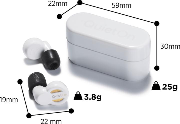 Image du produit QuietOn Bouchons d'oreilles Active Noise (ANC, 50 h, Sans fil)