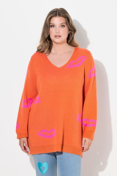 Produktbild Miamoda Pullover, Straight Fit, Kussmünder, V-Ausschnitt (60)