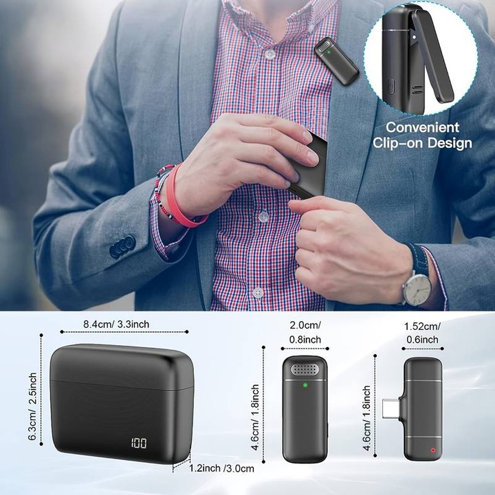 Produktbild PhoneLook Set aus 2 Lavalier-Krawattenmikrofonen