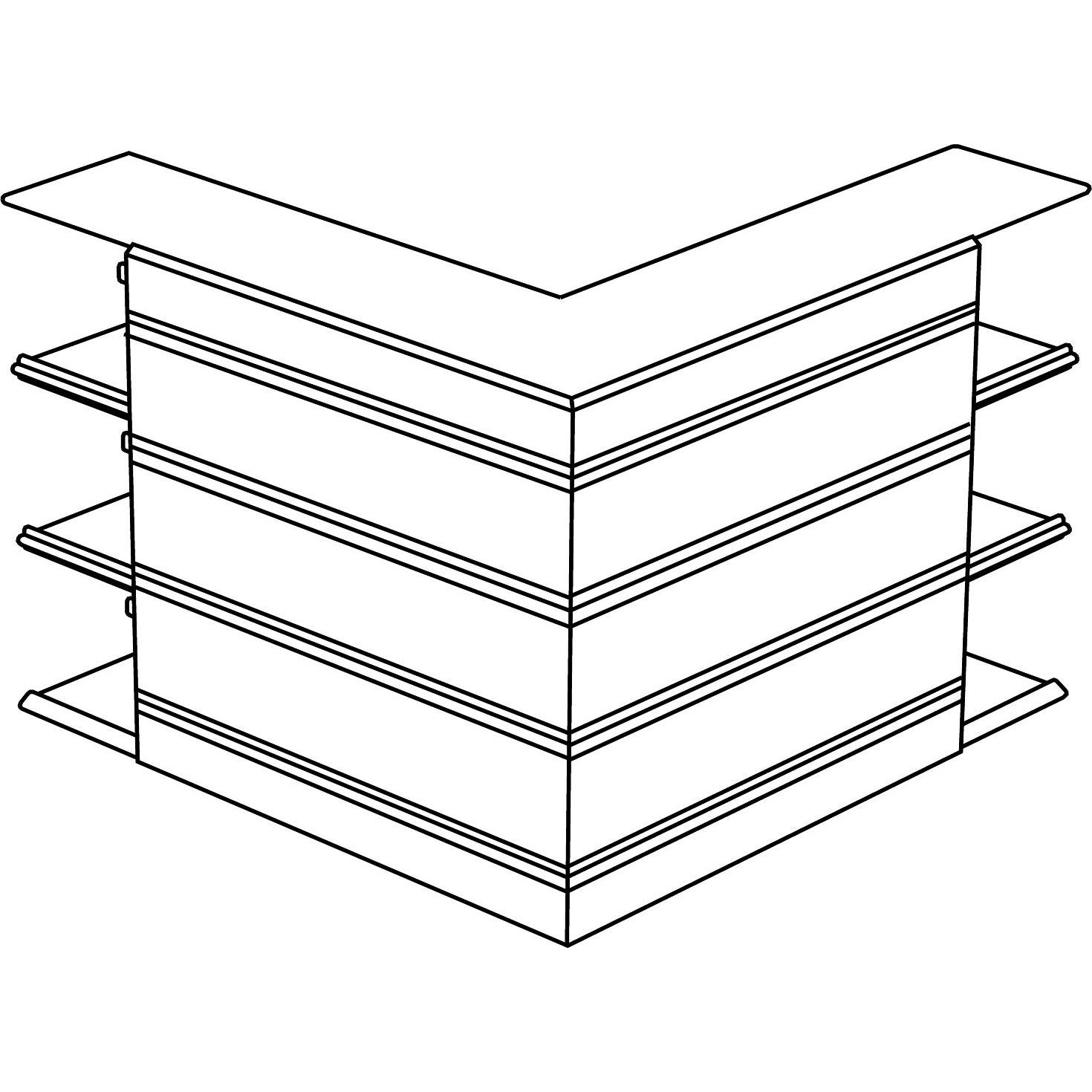 Schneider Electric, Passaggio dei cavi, SE 5440238 FED canalina esterna ad angolo con coperchio 123/34 bianco RAL9016 Tipo: FED-YH12324 (12.30 cm)