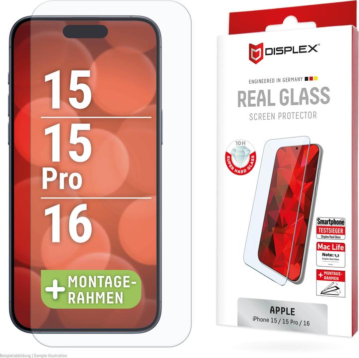 Produktbild Displex Real Glass, 2D Panzerglas (1 Stück, Apple iPhone 16)