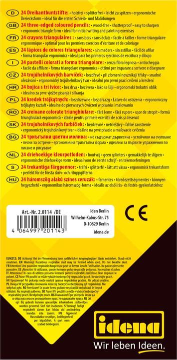 Image du produit Idena Dreikant Buntstifte Holzfrei 24 Stück (24x)
