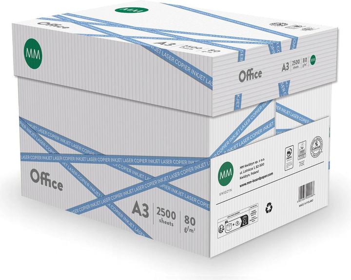 Insta360 Kopierpapier Office A3, Weiss, 80 g/m², 50000 Blatt (80 g/m², A3)