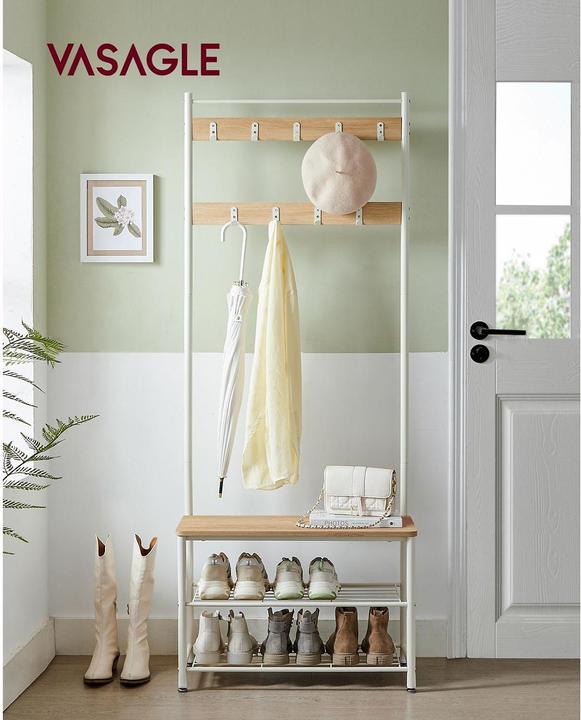 Image du produit Songmics Porte-parapluies avec motif 49 cm, blanc (15,5 x 15,5 x 49 cm)