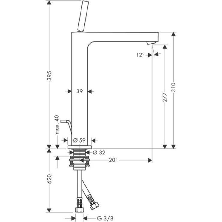 Thumbnail - hansgrohe, Badarmatur, EH-WT-MI 270 AXOR CITTERIO DN 15 f Waschschüs. m ZAG 1 1/4" bru bl