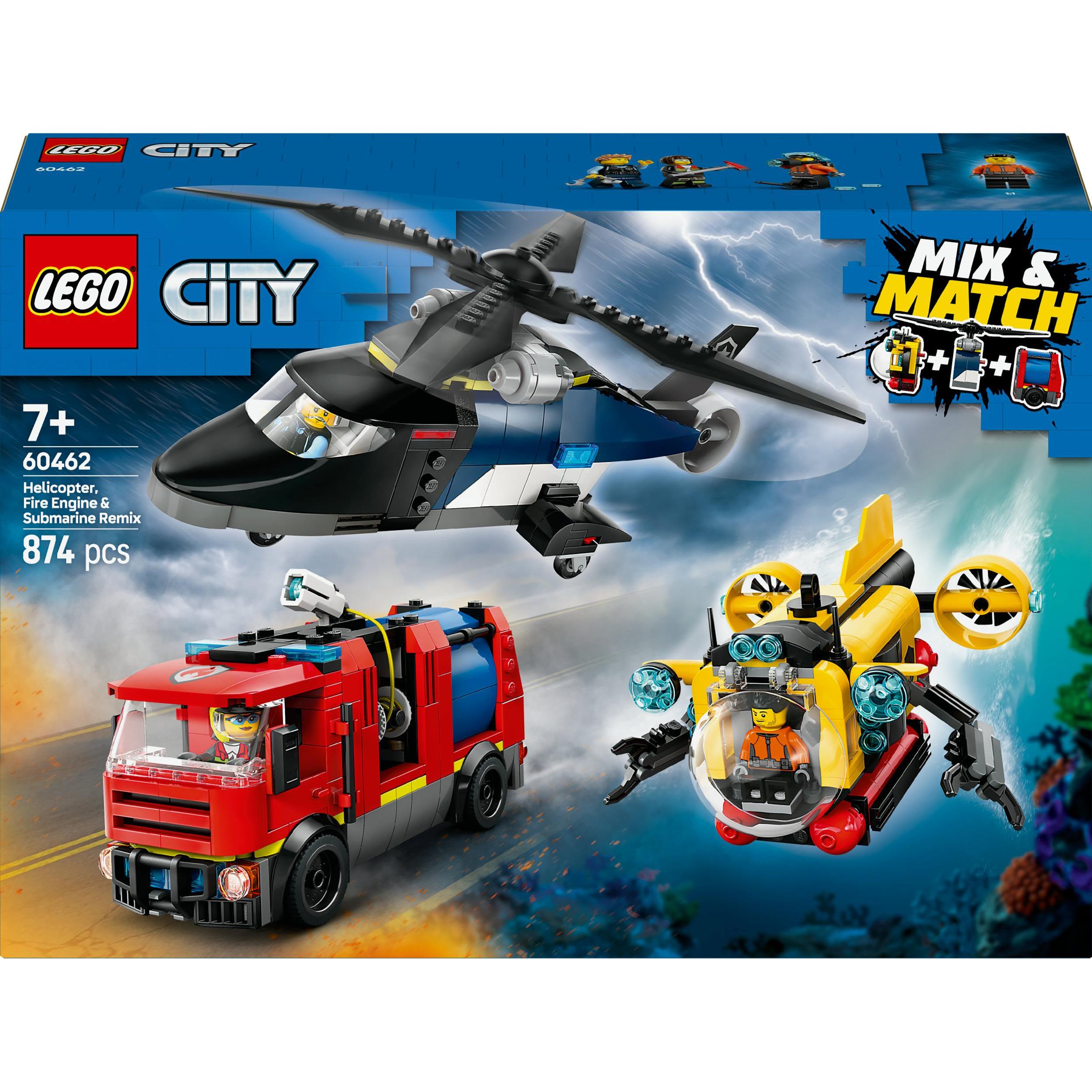 LEGO Kombinationsset mit Hubschrauber, Löschauto und U-Boot (60462, LEGO City)
