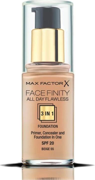 Actual product image Max Factor Facefin All Day Flaw Make Up No 55 (N55 - BEIGE)