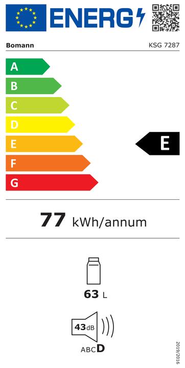 Energie-Label Bomann Glastürkühlgerät (63 l)