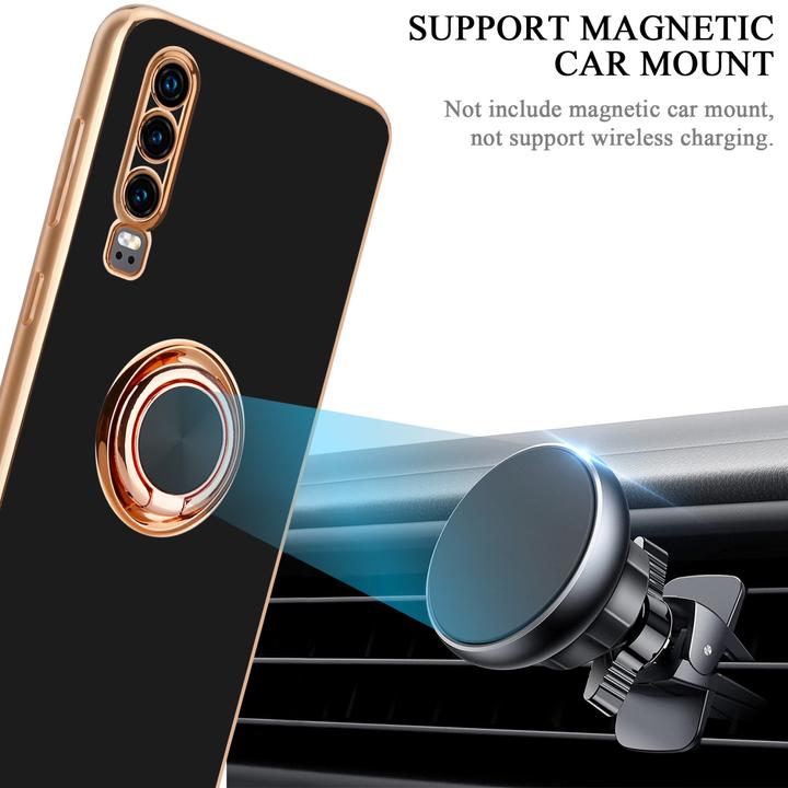 Actual product image Cadorabo Case for Huawei P30 in TPU with camera protection and ring LM089 Style (Huawei P30)