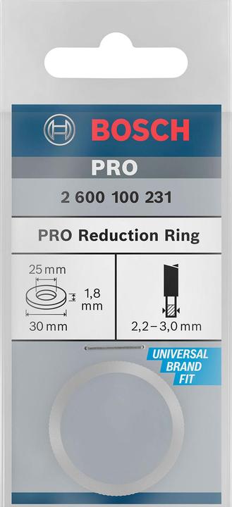 Image du produit Bosch Professional Zubehör Bague de réduction pour lame de scie circulaire PRO, 30 x 1,8 x 25 mm