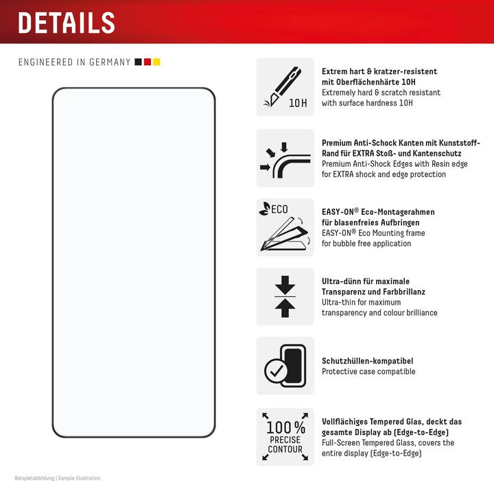 Produktbild Displex Premium Glass, Full Cover Panzerglas (1 Stück, Samsung Galaxy S25 Edge)