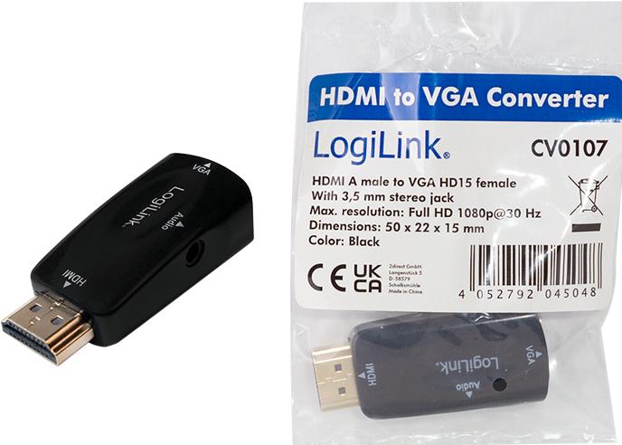 Image du produit LogiLink CV0107 (HDMI, Prise jack, 5 cm)