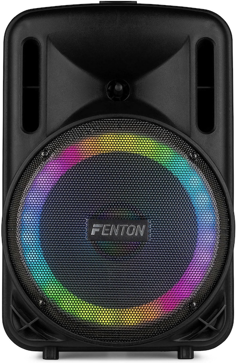 Produktbild Fenton Speaker Bluetooth - FT10LED MK2 karaoke box met LEDâ€™s, accu en microfoon - Voor (Aktiv)