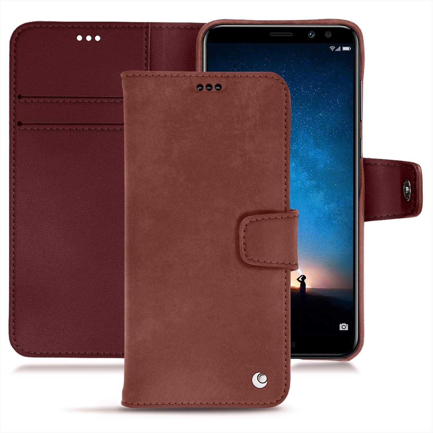 Noreve Lederschutzhülle Wallet (Huawei Mate 10 Lite), Smartphone Hülle, Rot