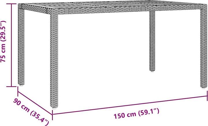 Actual product image vidaXL Garten Essgruppe (150 x 90 x 75 cm)