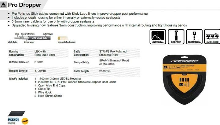 Image du produit Jagwire Pro Dropper 3 mm Set Cable/Housing