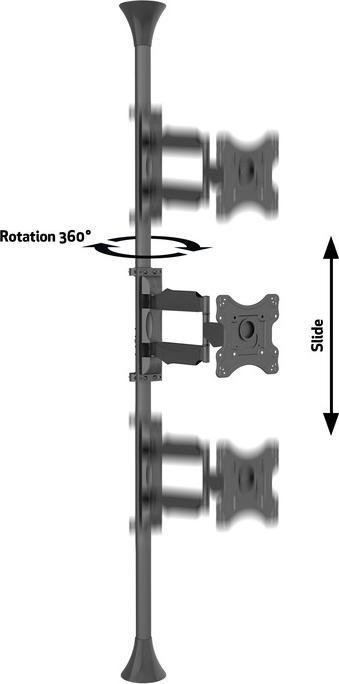 Image du produit Multibrackets Support sol-plafond 1x, 17"-46", VESA 100x100