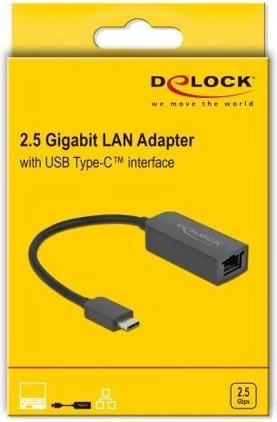 Actual product image Delock USB C – RJ45 (USB-C 3.2 Gen 1, RJ45 2.5 Gigabit Ethernet (1x))