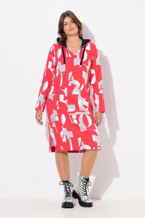 Produktbild Laurasøn Sweatkleid mit grafischen Druck, Kapuze, Langarm, OEKO-TEX (48)