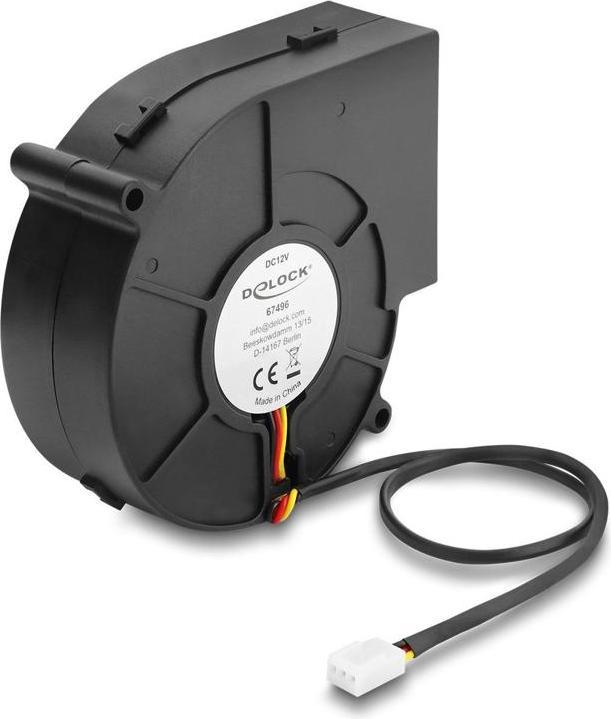 Actual product image Delock Radiallüfter / Lüftergebläse 12 V DC 97 x 94 x 33 mm mit 3-Pin Lüfteranschluss, schwarz (97 mm)