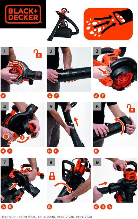 Produktbild Black & Decker BEBLV290 (Netzbetrieb, Laubbläser, Laubsauger, Laubsauger-& bläser)
