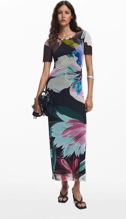 Actual product image Desigual Watercolor Floral Fitted Dress (XS)