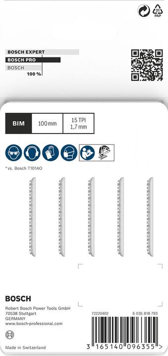 Produktbild Bosch Professional Zubehör PRO Hardwood clean T101AIF Stichsägeblatt, 100 mm, 5-tlg.
