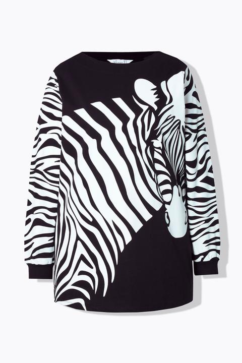 Produktbild Miamoda Sweatshirt, A-Linie, Zebra-Muster, weiter Langarm (48)