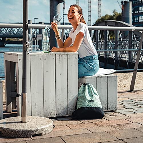 Immagine prodotto Only-Bags.Store Borsa da ginnastica Mint - No 7 - Zaino per lo sport e i festival - Borsa zaino piccola con tasca (11 l)