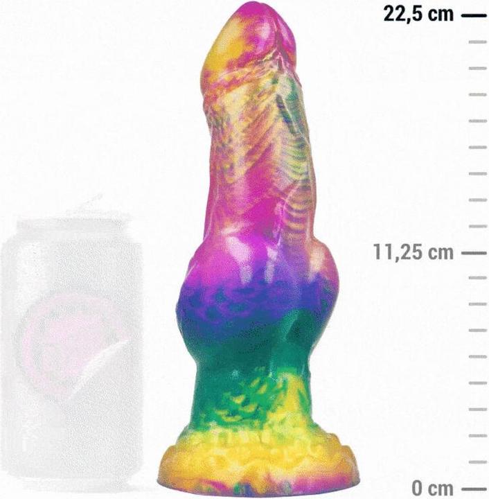 Actual product image Epic Iris Dildo With Rainbow Coloured Testicles Of Pleasure