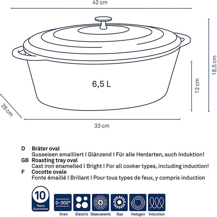 Produktbild Kela Bräter Calido 9,3l grau (Gusseisen)