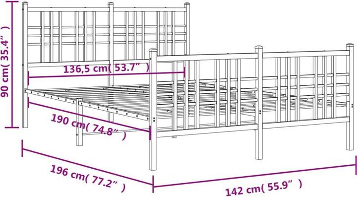 Image du produit vidaXL Bettgestell (137 x 190 cm)
