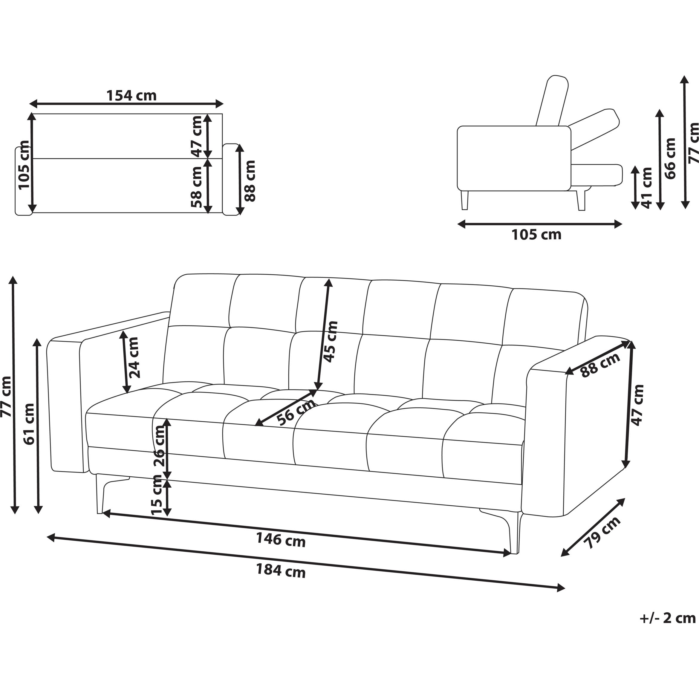 Thumbnail - Beliani, Sofa, Alnes (3-Sitzer)