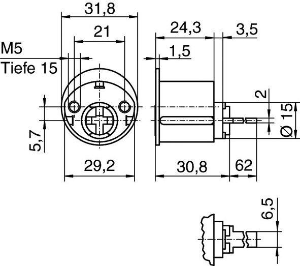 Actual product image Kaba External cylinder type 1007 B (Locking cylinder)