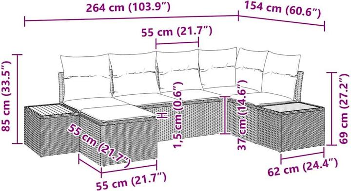 Actual product image vidaXL Garden sofa set