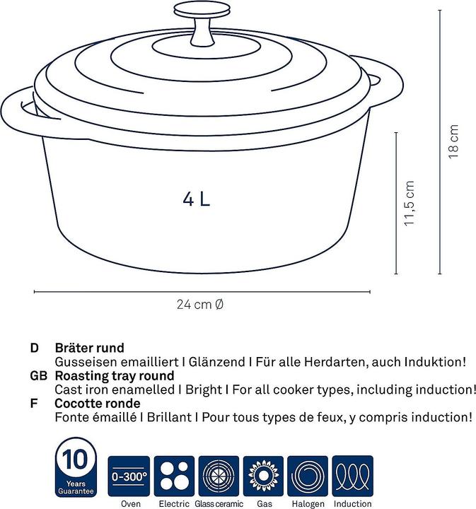 Actual product image Kela Calido (24 cm, Casserole + Stewpot, Cast iron)