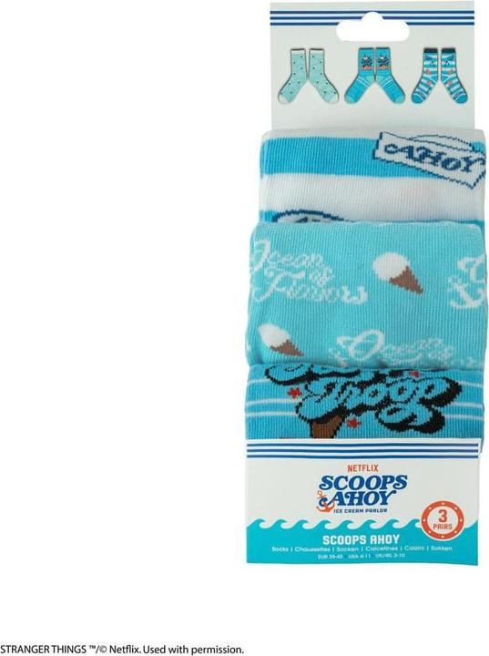 Actual product image Cinereplicas Stranger Things: Scoops Ahoy socks (3 pairs (pack of 3, 40)